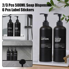 500ml Soap Dispenser With 6 Labels Hand Sanitizer Container Empty Lotion Bottle