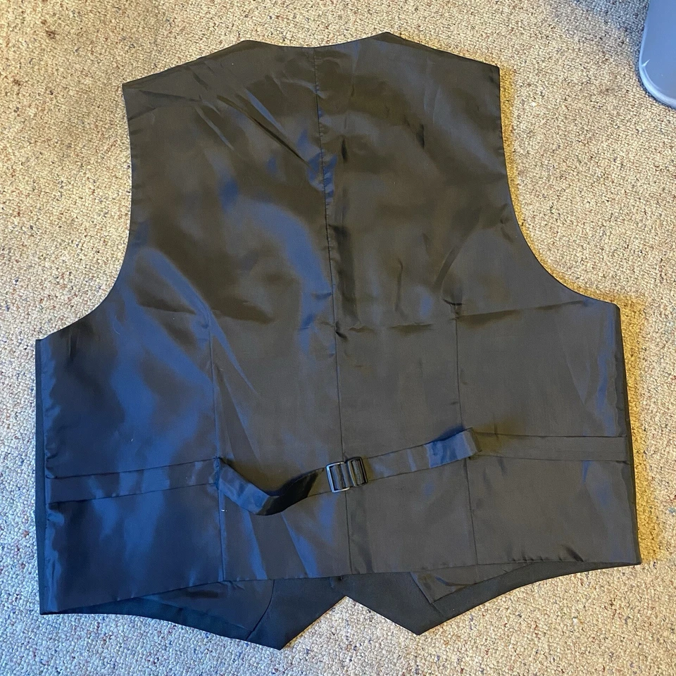 3XLT Umo Lorenzo Formalwear Business Western SuitVest Adjustable Strap Men Black - Image 4 of 4