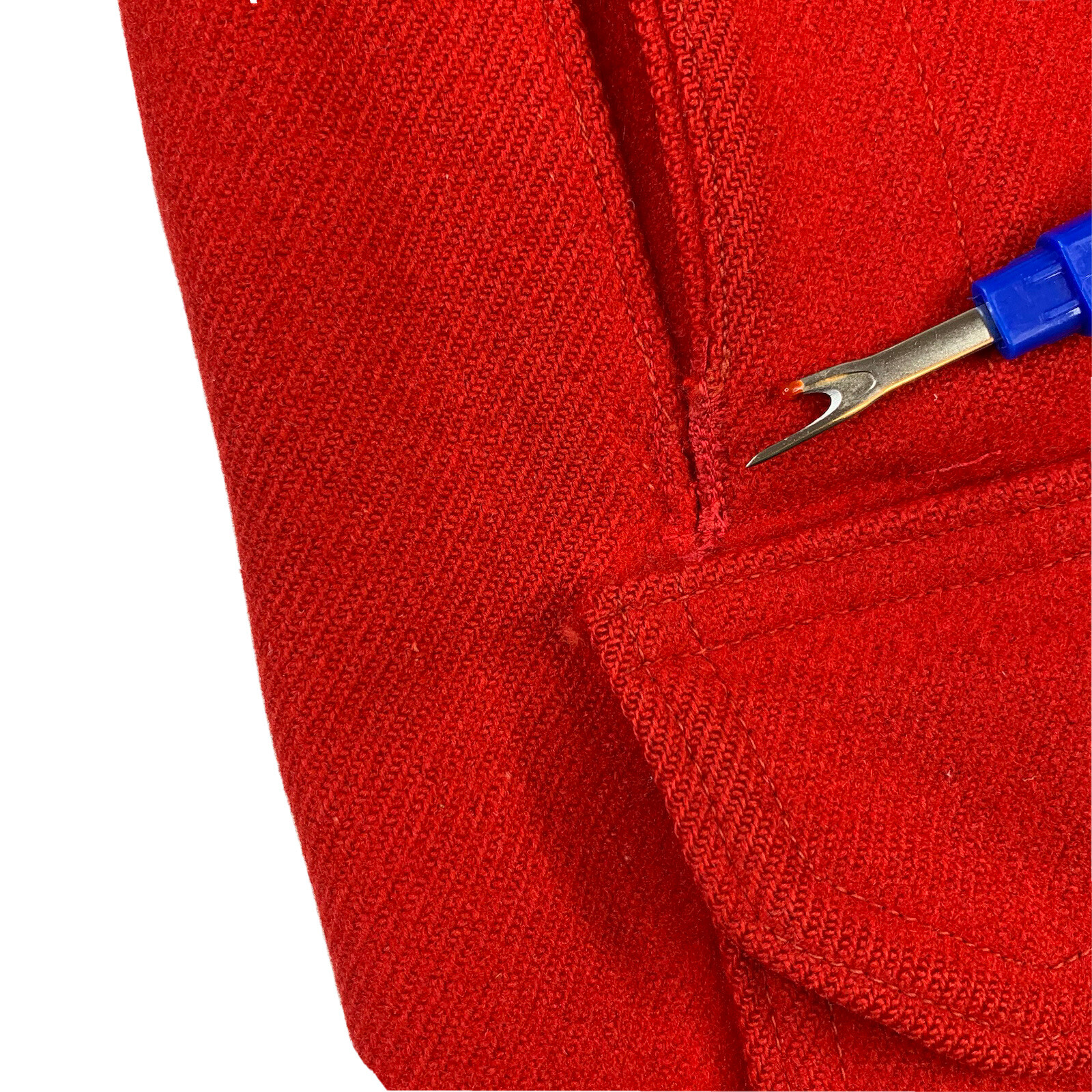 1950's Large WOOLRICH Solid Red Wool Mackinaw Hun… - image 10