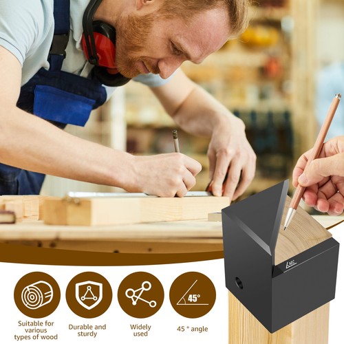 OwnMy 45 Degree Angle Center Finder - Aluminum Alloy Woodworking Marker With Inch Scale