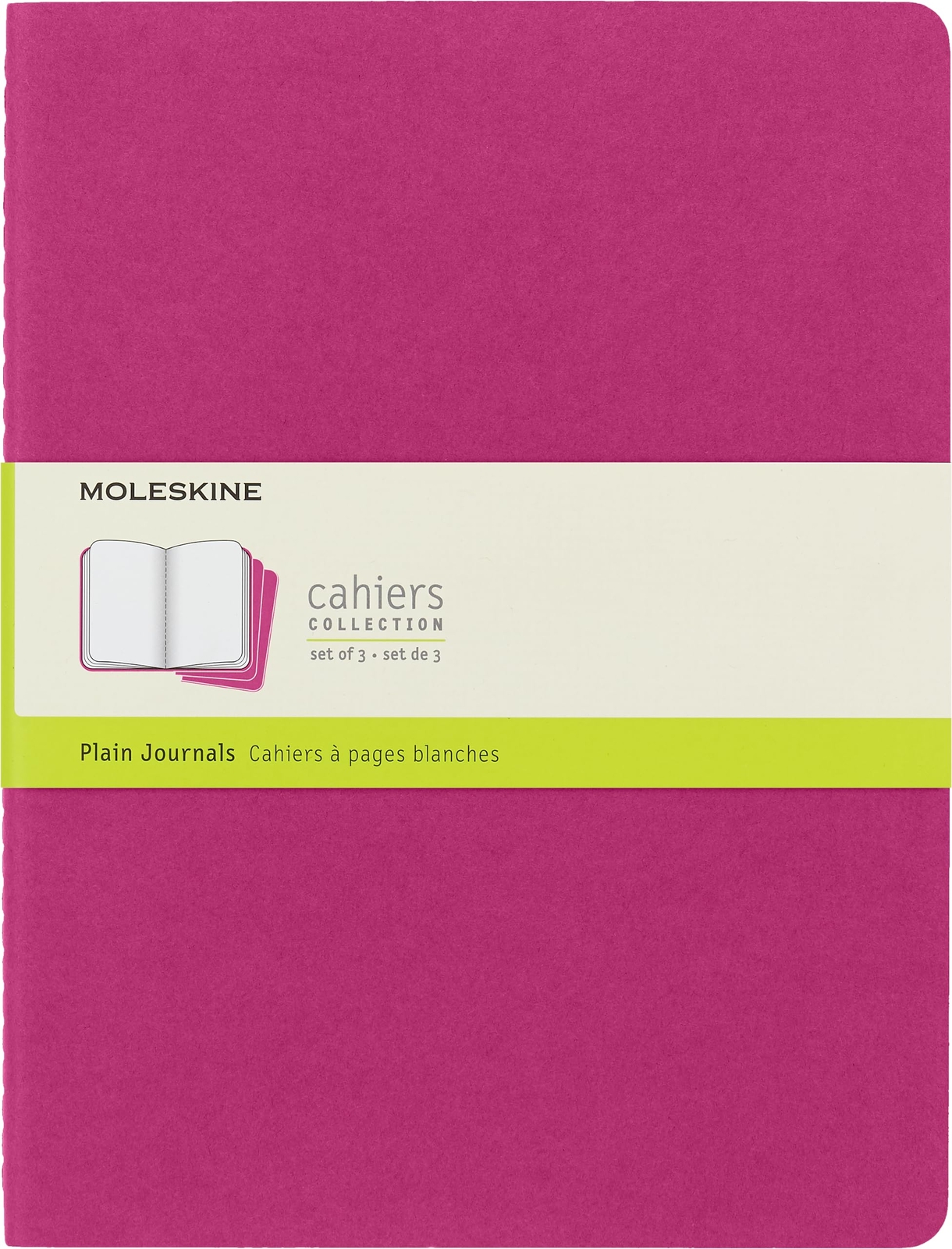 XL Soft Cover Blank Cahier Journal in Kinetic Pink, 7.5x9.5 Inches, 120 Pages
