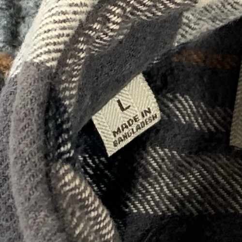 Jachs Shirt Mens Large Gray Plaid Flannel Button Up Heavyweight Grunge Outdoors - 第 4/16 張圖片