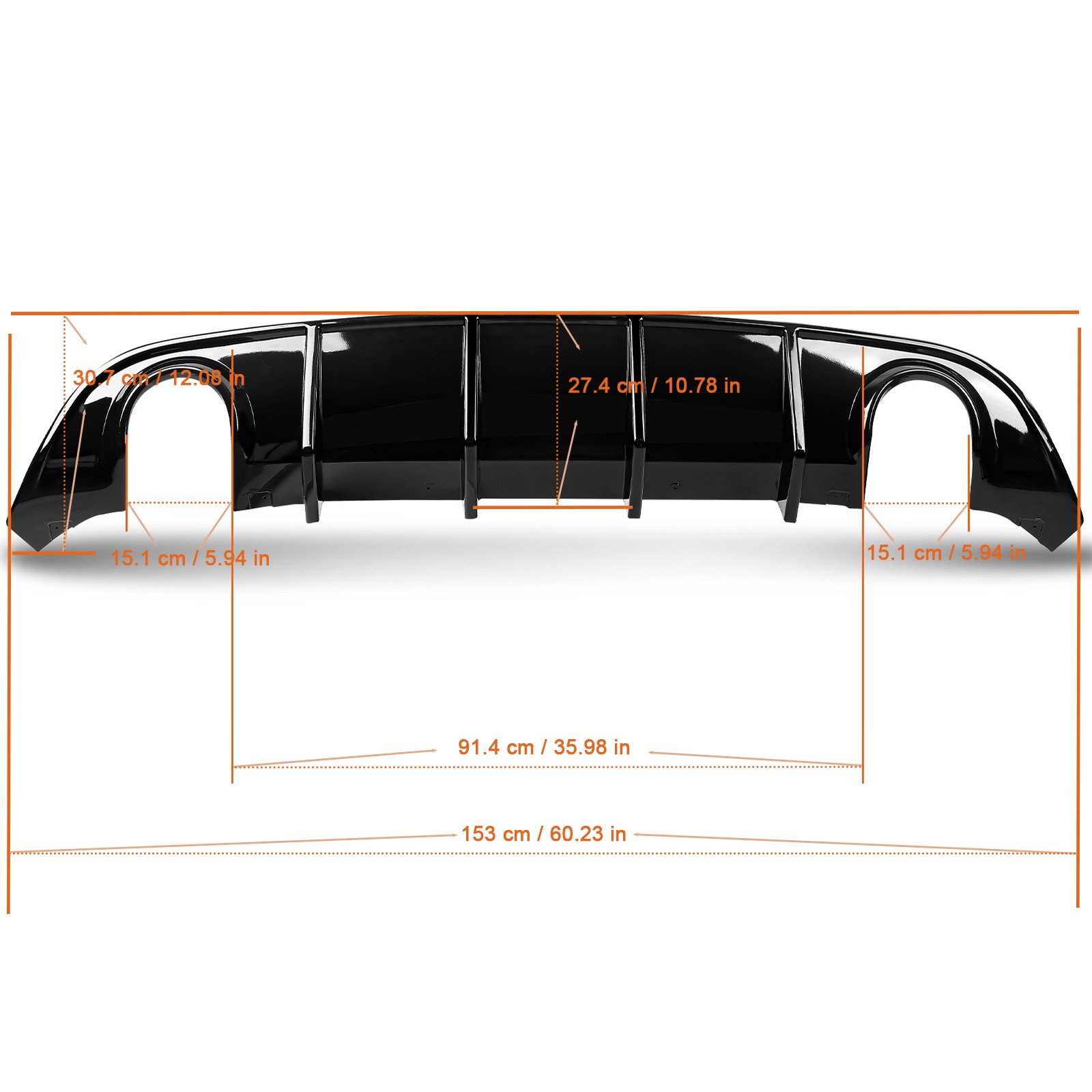 Rear Diffuser for 15-2023 Dodge Charger SRT Gloss Black OE Style Rear Bumper Lip