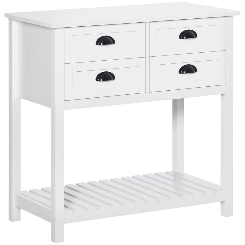 Modern Kitchen Sideboard Buffet Cabinet Serving Console Table w/ Drawers, White