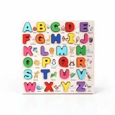 Wooden Matching Puzzle Child-Centered Shape Recognition Blocks Classic