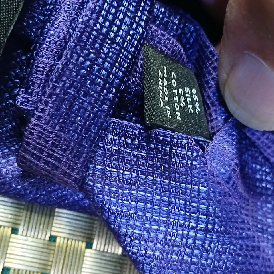 Corbata de diseñador hecha a mano púrpura mezcla seda para hombre Kenneth Cole Awearness (0548) Foto 4 de 4