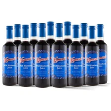 Wild Blueberry Juice, 100% Juice, No Sugar Added, Not from Concentrate, Glass Bo