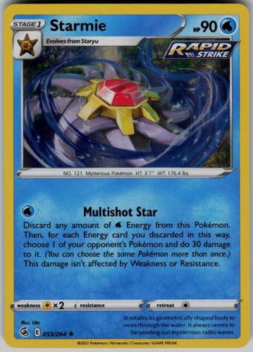 Starmie 053/264 Fusion Strike Rare Holo NM Pokemon TCG