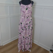 Lost + Wander Floral Maxi Dress Women’s Large Pink Tiered Open Back Cottagecore