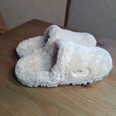 Nike Calm Mule SE SandDrift faux fur sandals Beige Size 9 NO STRAPS READ