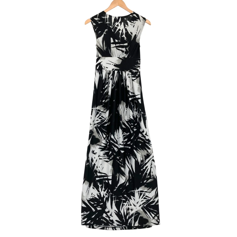 i Jeans by Buffalo Womens Maxi Dress S Black White Leaf Vacation Boho Resort - Image 2 of 4