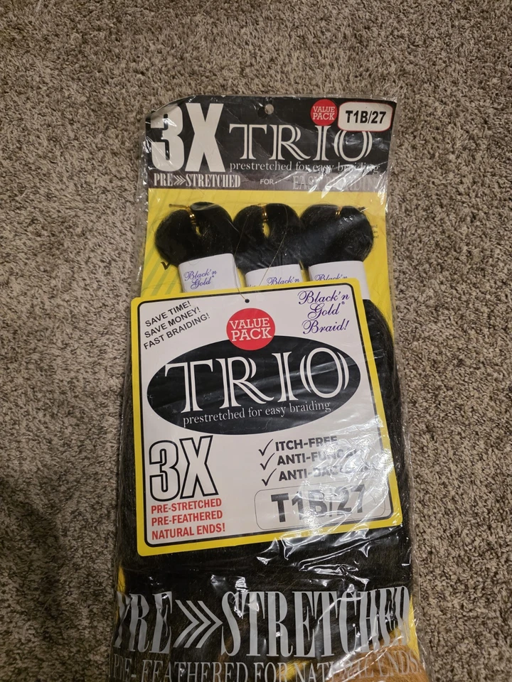 Lote de 4 Cabello Trenzado Pre Estirado Foto 2 de 4