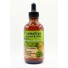Jamaican Mango  Lime 100 Natural Black Castor Oil 4oz Tea Tree Oil 
