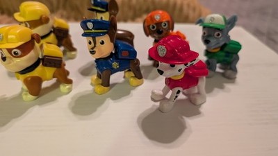 PAW PATROL   7  FIGURES SPIN MASTER 2 3/4''  HARD PLASTIC    EXC  USED COND