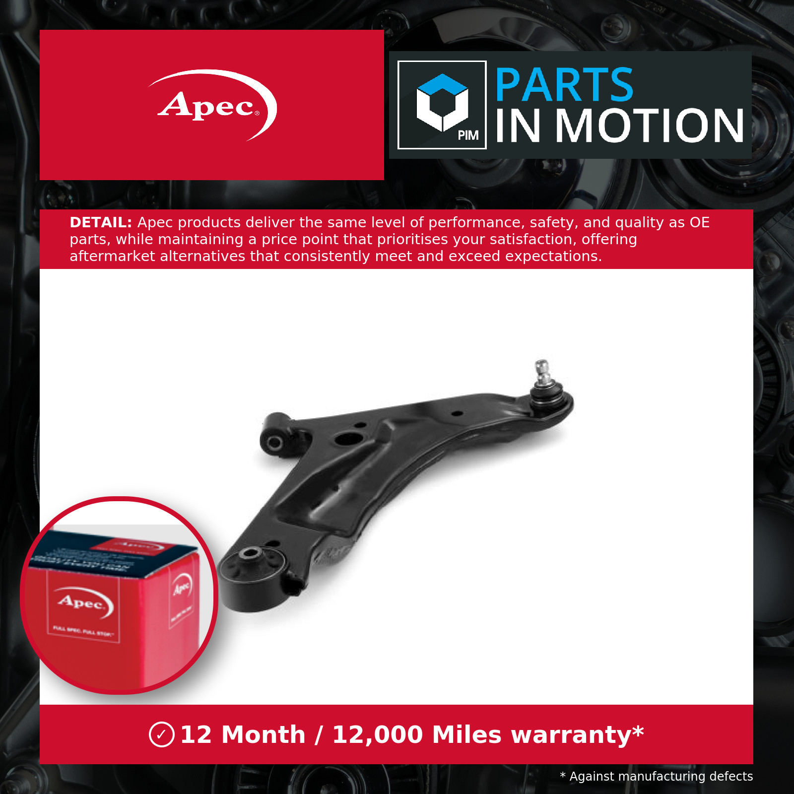 Wishbone / Suspension Arm Front Right AST2343 Apec Track Control 545010X000 New