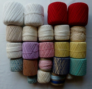 Crochet Thread Variety Multi Colors Lot of 23 Some Partial Some New Clarks Coats