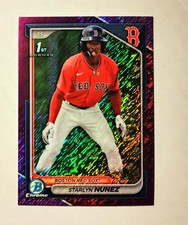 Starlyn Nunez 2024 1st Bowman Chrome PURPLE Shimmer REFRACTOR 124/299 Raw RC N6