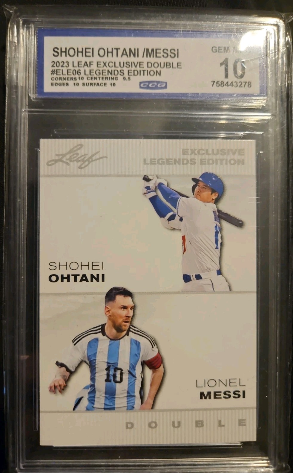 LIONEL MESSI SHOHEI OHTAN 2023 LEAF  DOUBLE LEGENDS 10 NON-AUTO / NON- PATCH view 2