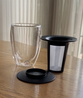 Bodum  Tea for One  Double-Walled Glass Teacup with Infuser