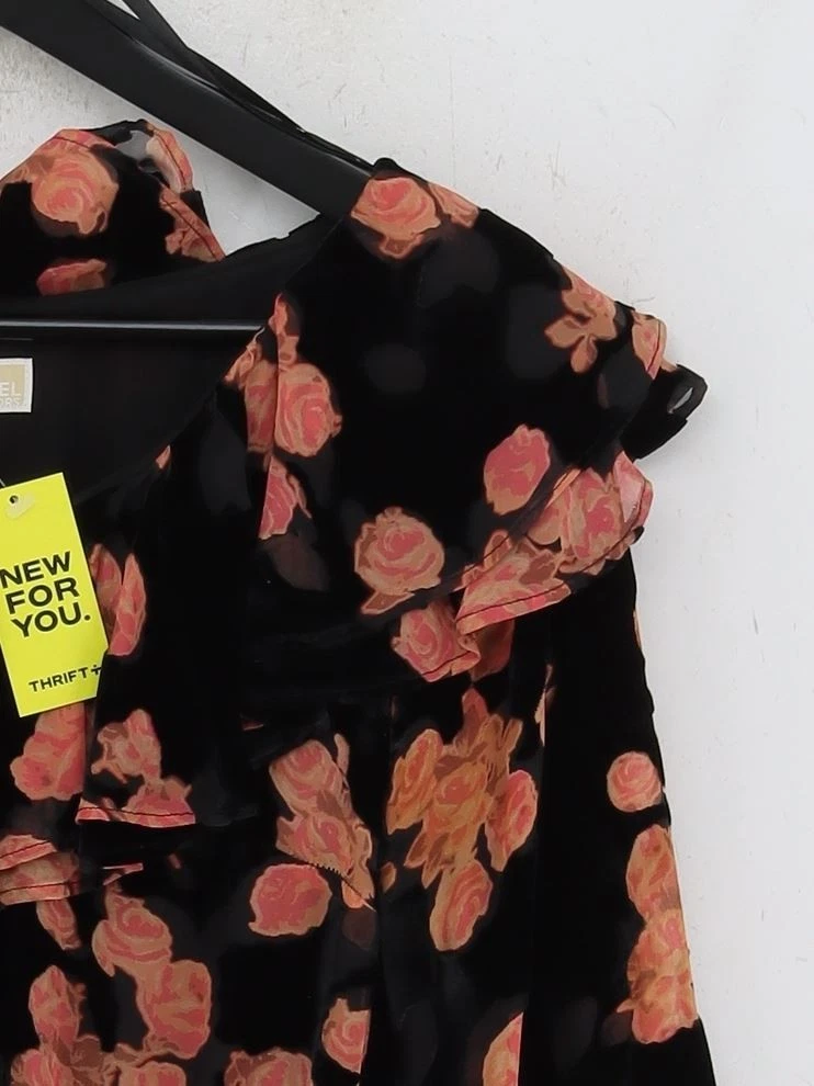 Abito midi donna Michael Kors XS nero viscosa con seta abito skater