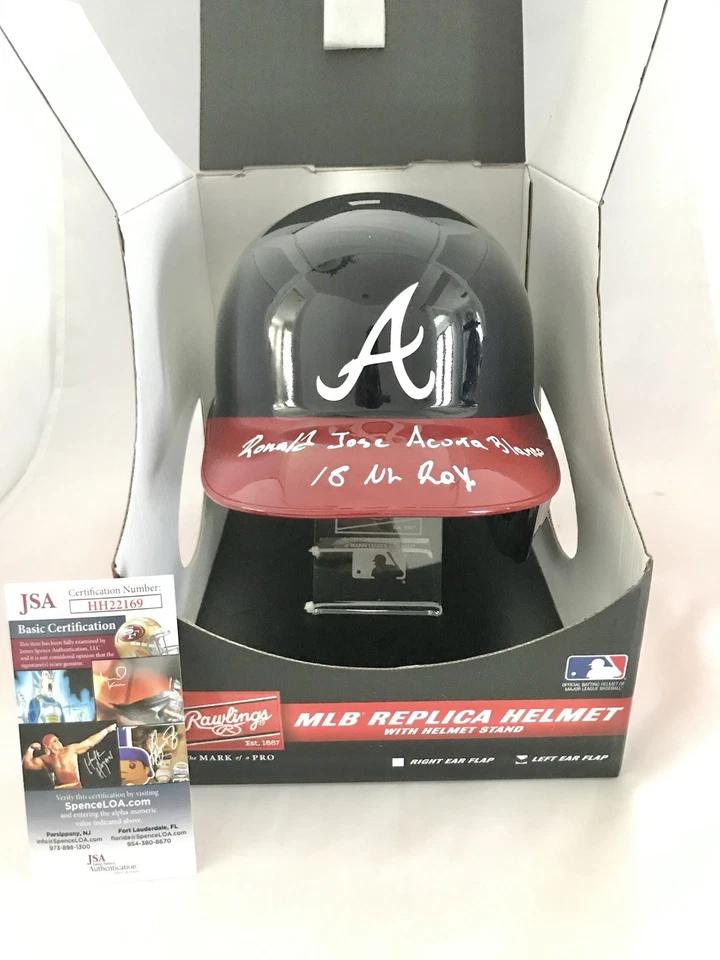 ATLANTA BRAVES RONALD ACUNA signed INSCRIBED FULL SIZE BATTING HELMET JSA - Image 3 of 4