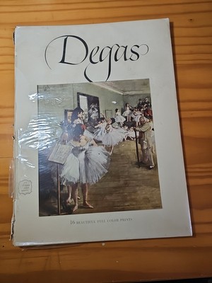 Degas 16 beautiful Full Color Prints Abrams Art Book 1952 Plastic Cover Intact