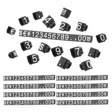 10 Set Price Tag Cube 3" x 0.24" Adjustable Counter Stand Label, Black Silver
