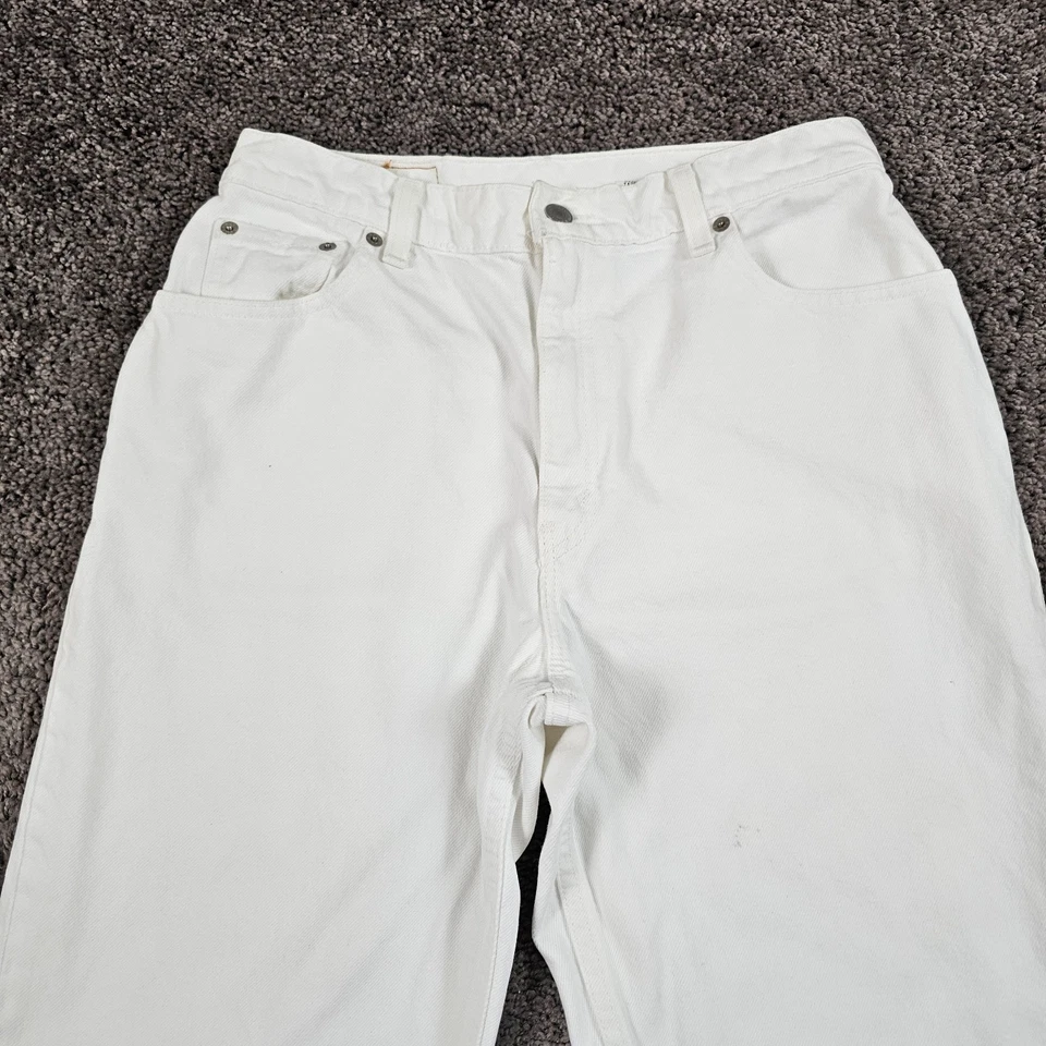 VINTAGE Levis 550 Jeans Womens 12 R White Tapered Relaxed 90s USA Mom 27x30 - Image 2 of 4