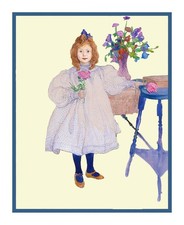 Swedish Artist Carl Larsson's Woman Gladys Counted Cross Stitch Chart Pattern