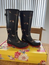 Joules Wellington Boots, Women, Size 7 with beautiful Robin Pattern
