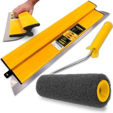 Set Fl&auml;chenspachtel 60 cm + Spachtelwalze 25 cm Werkzeuge Malerbedarf Gelb