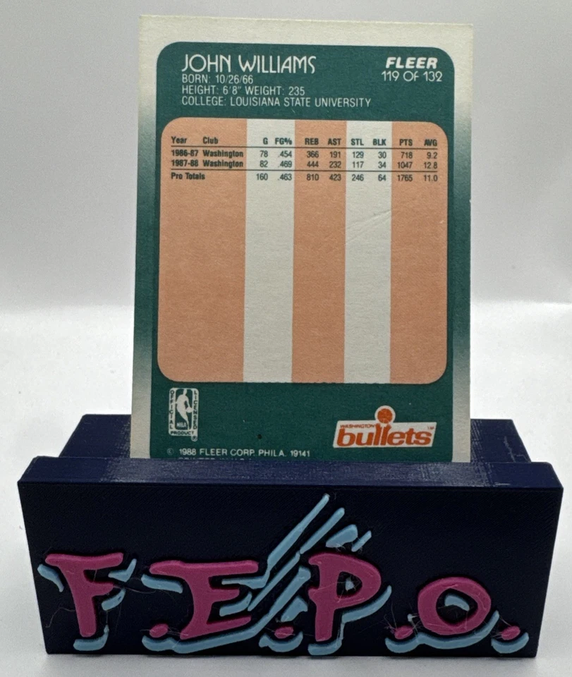 Fleer Washington Bullets 1988-89 John Williams #119 Foto 2 de 2