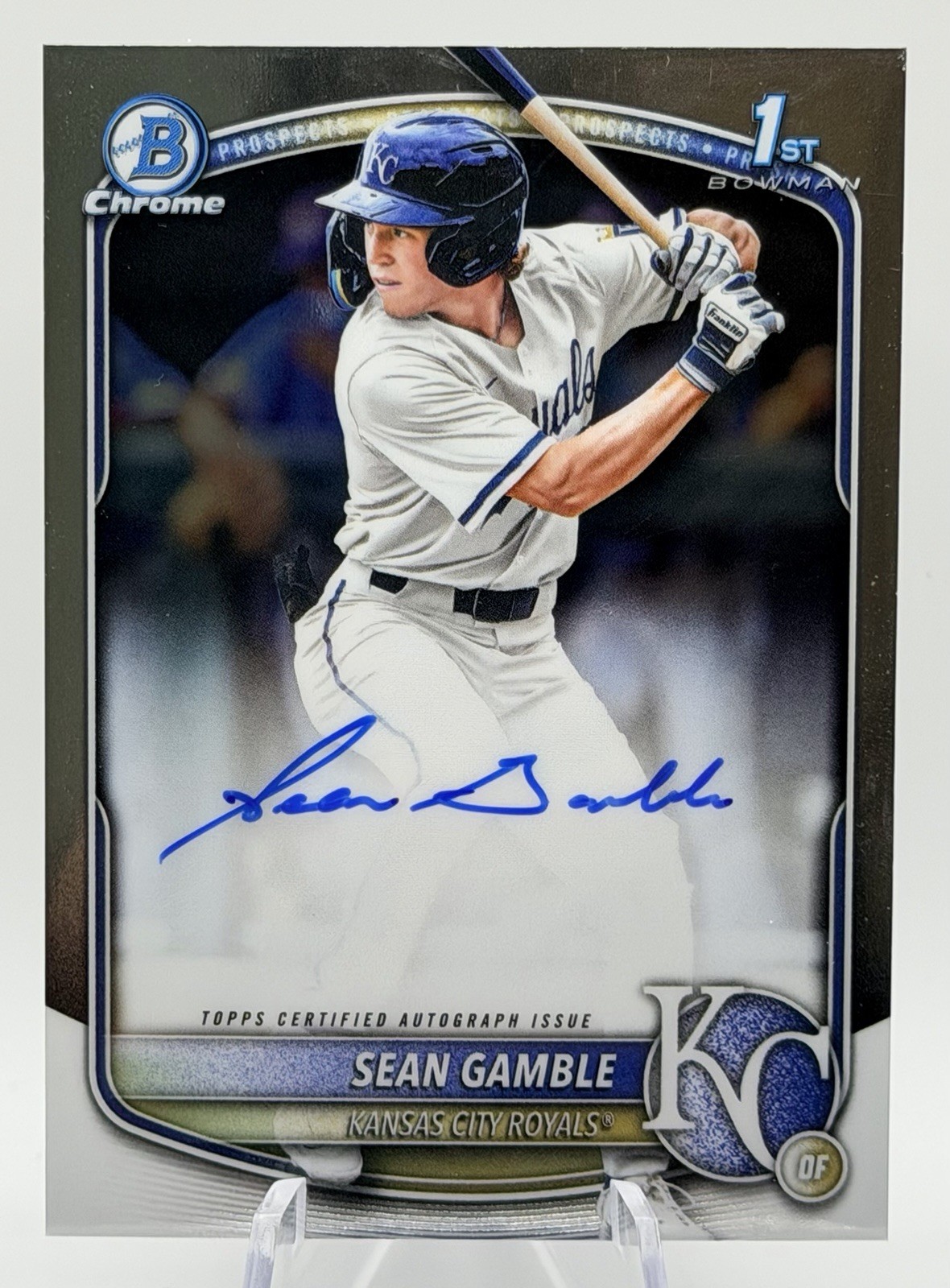 2025 Bowman Draft SEAN GAMBLE 1st Chrome Base On Card Auto #CPA-SG Royals