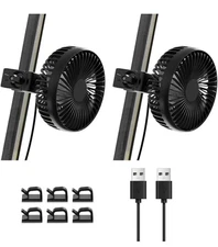 2 Pc Portable Golf Cart Fans USB Powered Cooling Fan for Ez-GO/Carts, 3 Speed