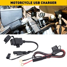 Waterproof Motorcycle SAE to USB Charger Adapter Inline Fuse Cable For Phone GPS