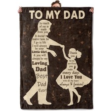 Gifts for to My Dad Blanket, Father Daughter Flannel Throw, 60x80in, Father 821