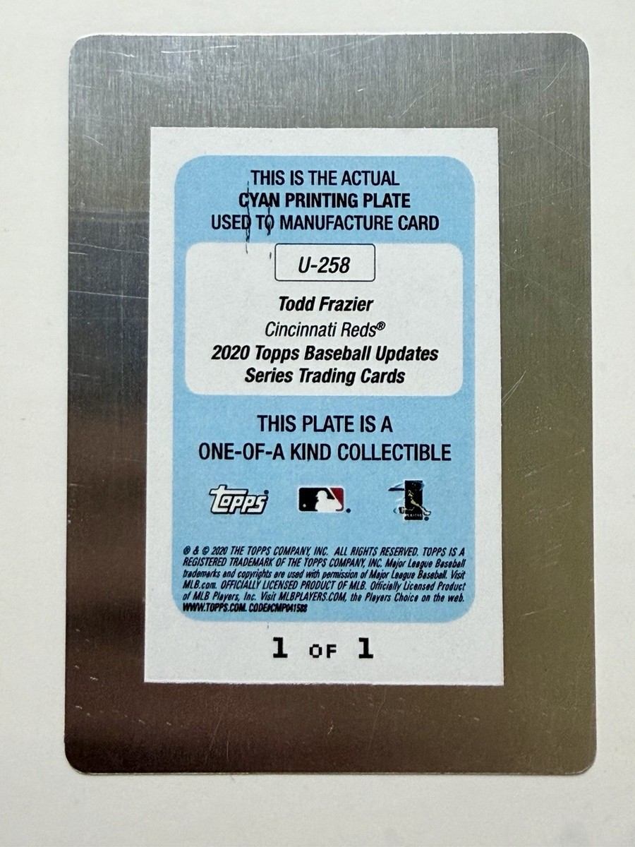 2020 Topps Update Todd Frazier #U-258 Cyan Printing Plate 1 of 1
