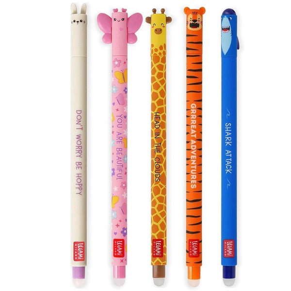 Legami Gelstift Set 5 Stk Radierbar 0,7Mm Verschiedene Designs Und Farben-image