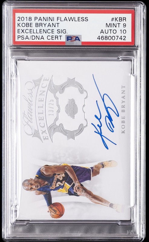 2018 PANINI FLAWLESS EXCELLENCE SIGNATURES #KBR KOBE BRYANT #/25 PSA 9 AUTO 10