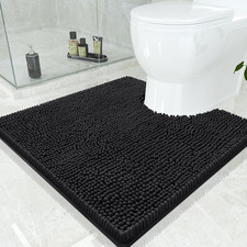 Toilet Rugs U-Shaped 24X24, Extra Soft Absorbent Contoured Bath Mat