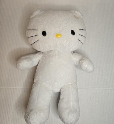 Hello Kitty Build A Bear, White Fluffy Plush, Black Eyes, 17'' 