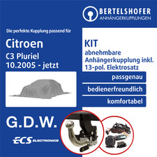 Für CITROEN C3 Pluriel Typ HB 10.2005-jetzt AHK abn +13pol sp. E-Satz NEU TOP