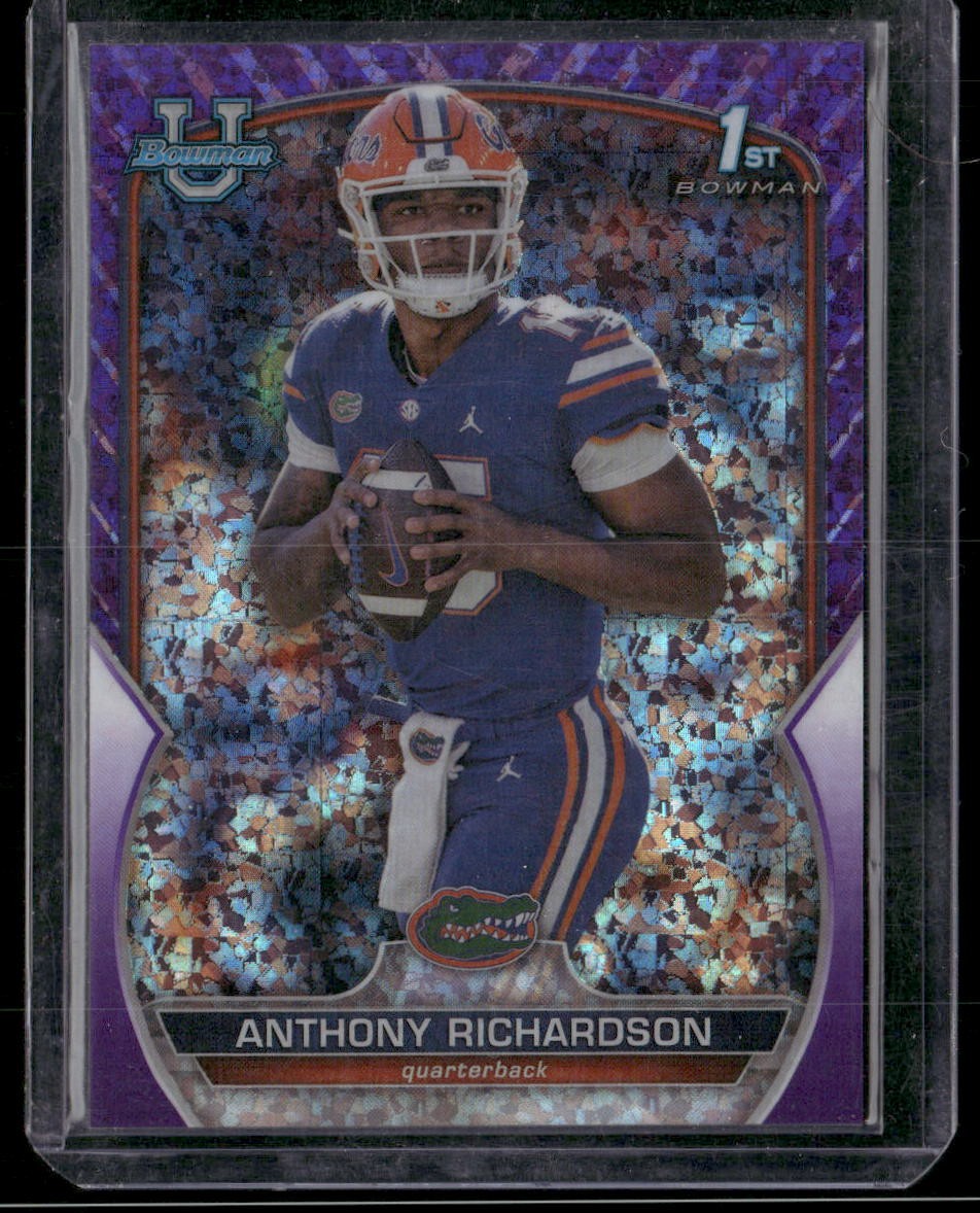 2022 Bowman University Chrome #65 Anthony Richardson Purple Refractor #/399
