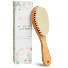 Lictin Baby Hair Brush, Natural Soft Goat Hair Brush, Newborn Cradle Cap Brush f