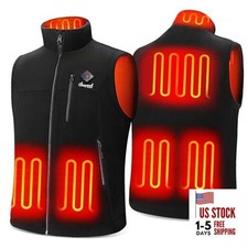 Heated Vest for Men with Battery Pack, 16000mAh 7.4V Rechargeable Large Black