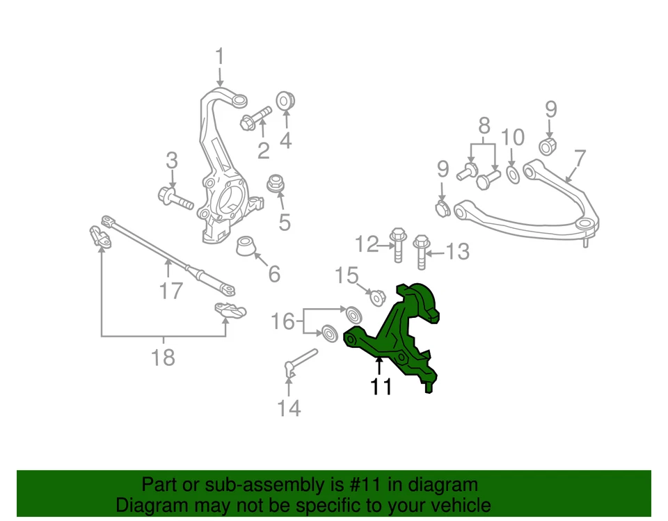Braço de controle inferior genuíno 2007-2013 Rogue 2014-2015 Rogue Select Nissan 54500-JG - Imagem 4 de 4