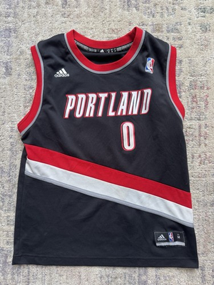 #ad Adidas Damian Lillard Portland Trail Blazers NBA Jersey Youth Size Medium Black $19.99