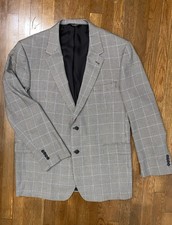 Jos A Bank Signature Collection Mens Silk Wool Blazer 48L Houndstooth