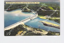 PPC Postcard MO Missouri Lake Of The Ozarks Birds Eye View Bagnell Dam