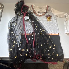 Harry Potter Gryffindor Girls Dress Costume Star Cape Cloak Flame Resistant S